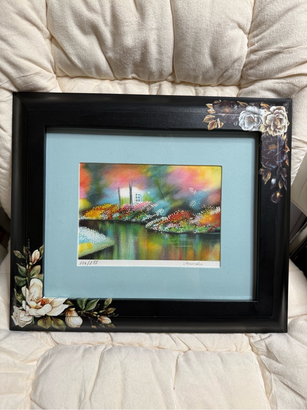 The House by the Lake Signed José Maniscalco 144/295 Painted Pottery Barn Frame